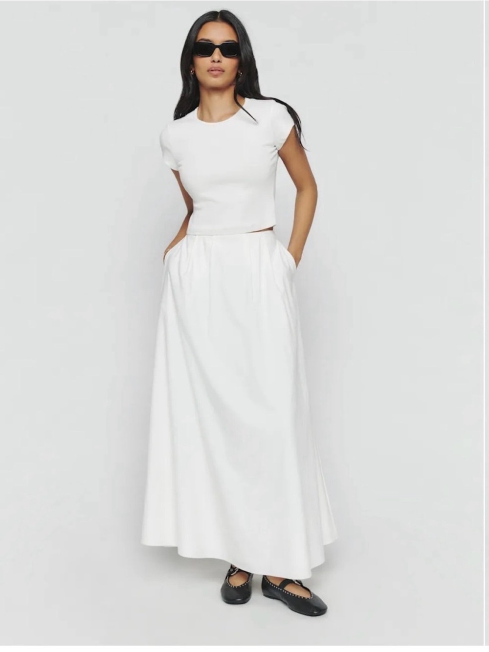 Reformation White Maxi Skirt